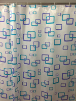 Штора для ванной (белый с квадратами) САВОЛ  (25/1шт)