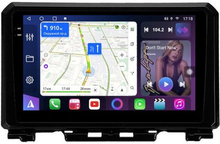 Магнитола для Suzuki Jimny 4 2019+ - FarCar 3071M монитор 9.5" QLED на Android 14, TS18, CarPlay, 4G SIM-слот