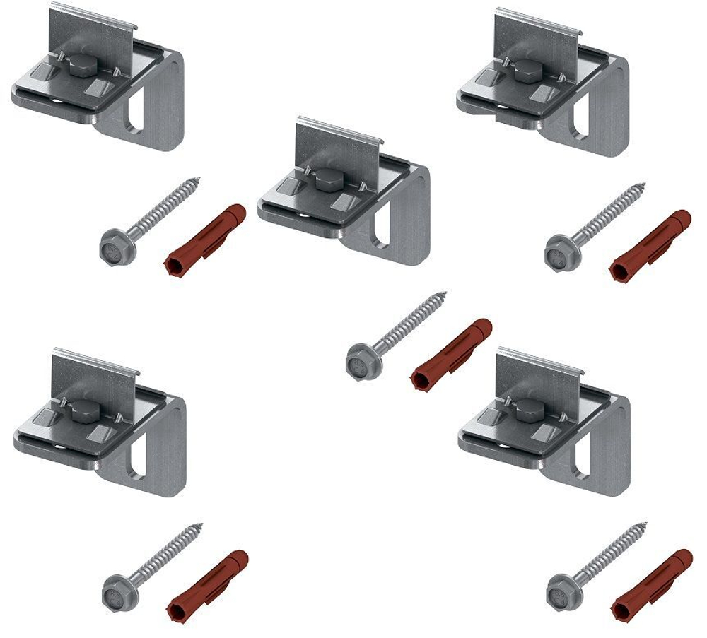 Комплект одинарных креплений TECEprofil для профильной трубы, 9030002, 5 шт