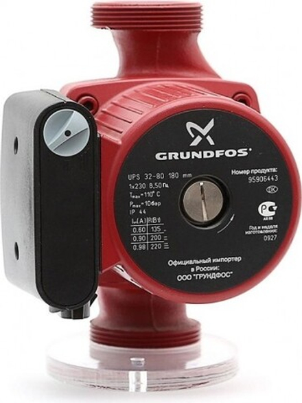 Насос циркуляционный GRUNDFOS UPS 32- 80 с гайками, 95906443 НС-0027465