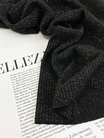 ЧЕРНЫЙ - Лапша вязаная с люрексом (ОЗ67)