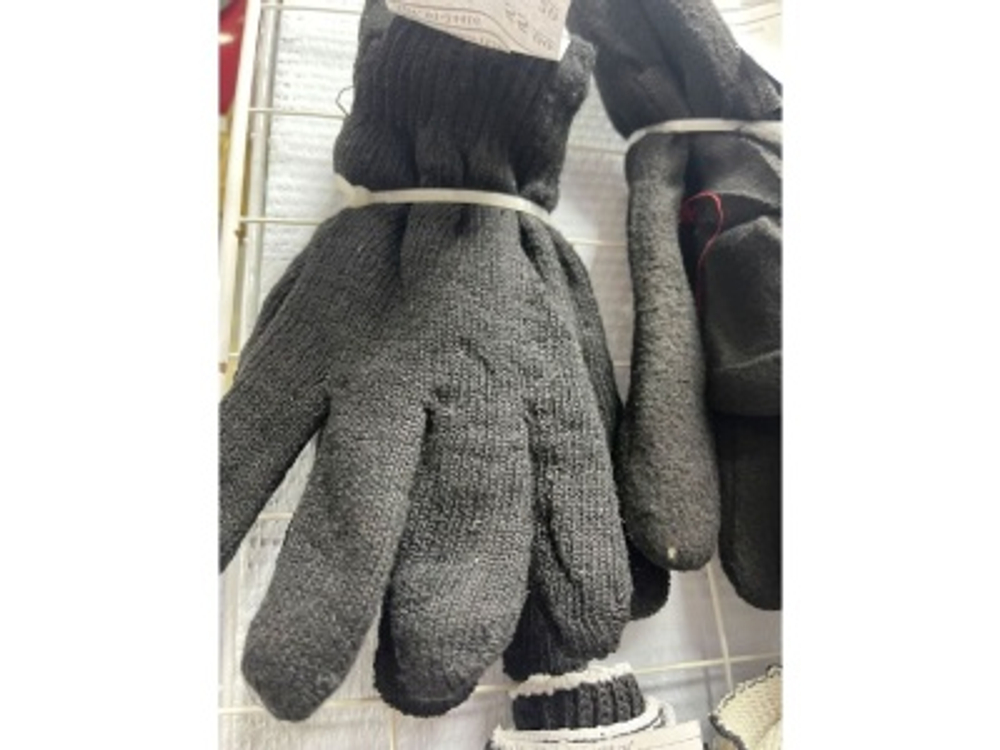 Перчатки двойные  Утепленные ""ЗИМА" П/Ш Черные (12шт/уп)