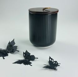 Lenardi 235-023 Банка с крышкой 12см(600мл) BLACKWOOD в под.уп.(х24)Фарфор