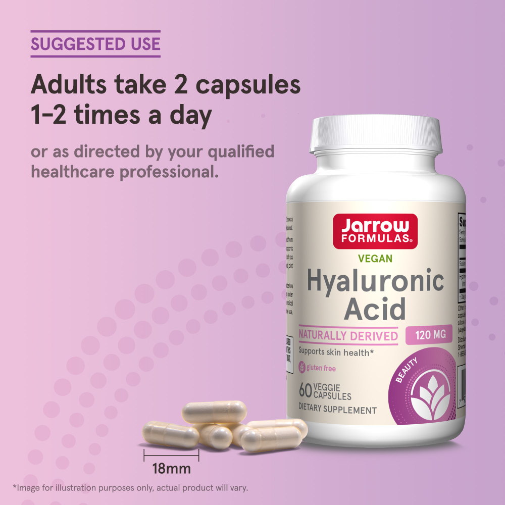 Jarrow Formulas, Веганская гиалуроновая кислота, 60 растительных капсул