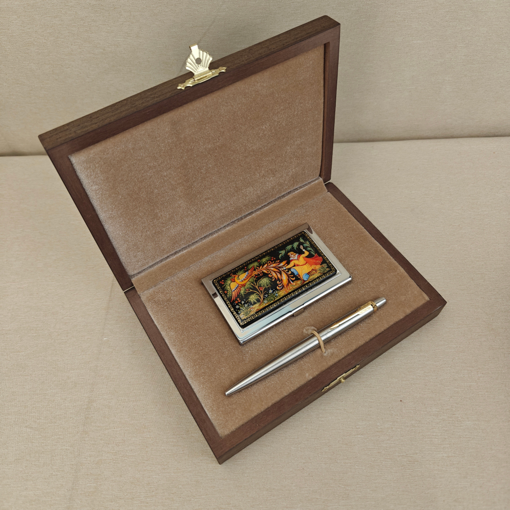 Набор подарочный "Иван-царевич и Жар-птица" с ручной росписью в футляре