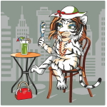 Подставка под горячее 14*14см «Тигр Кайфолов» MT88-405