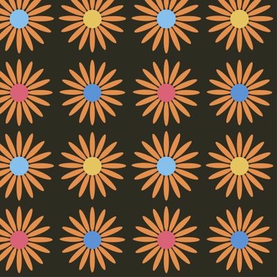 оранжевые цветы на черном