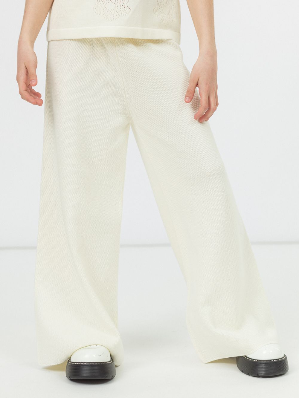 Брюки широкие для девочки AT991 молочный