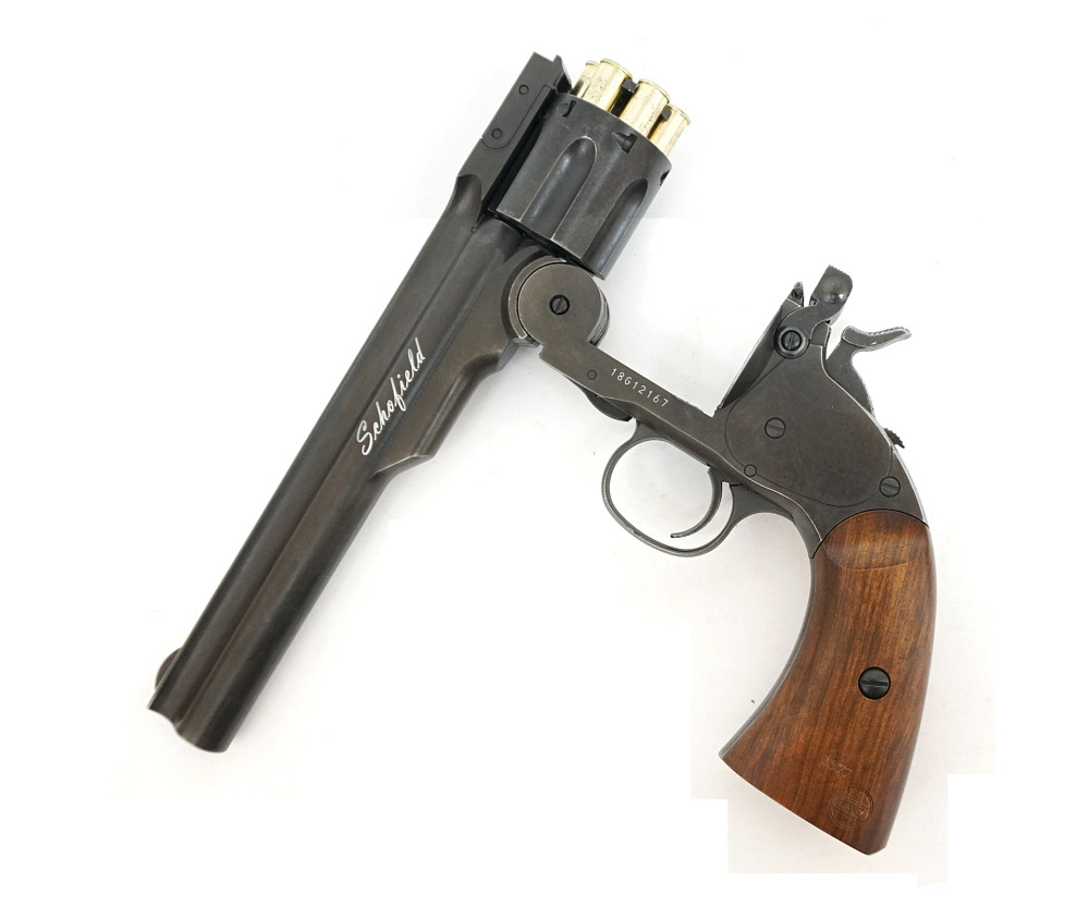 Пневматический револьвер ASG Schofield 6” (Schofield 1) Aging Black (пулевой)