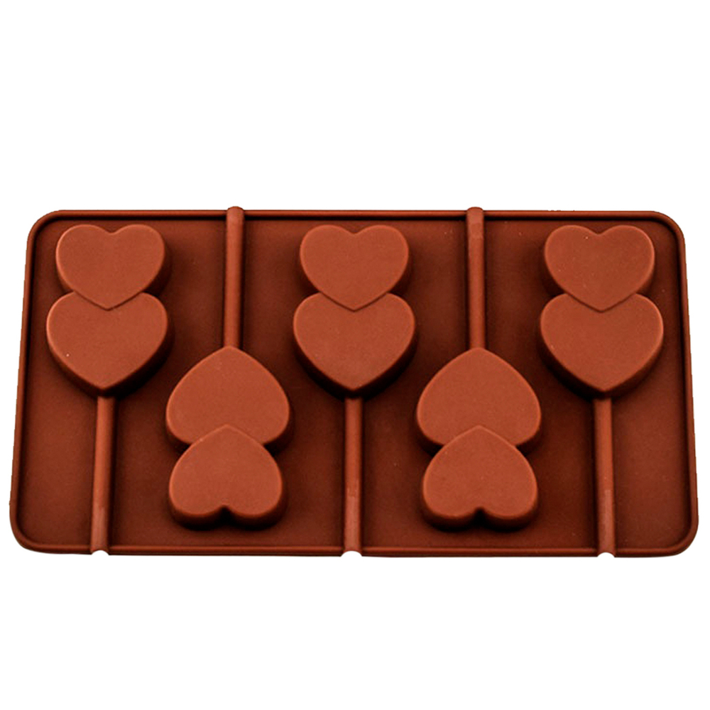 Силиконовая форма для шоколада и леденцов "Двойные сердца" 24*9,5см