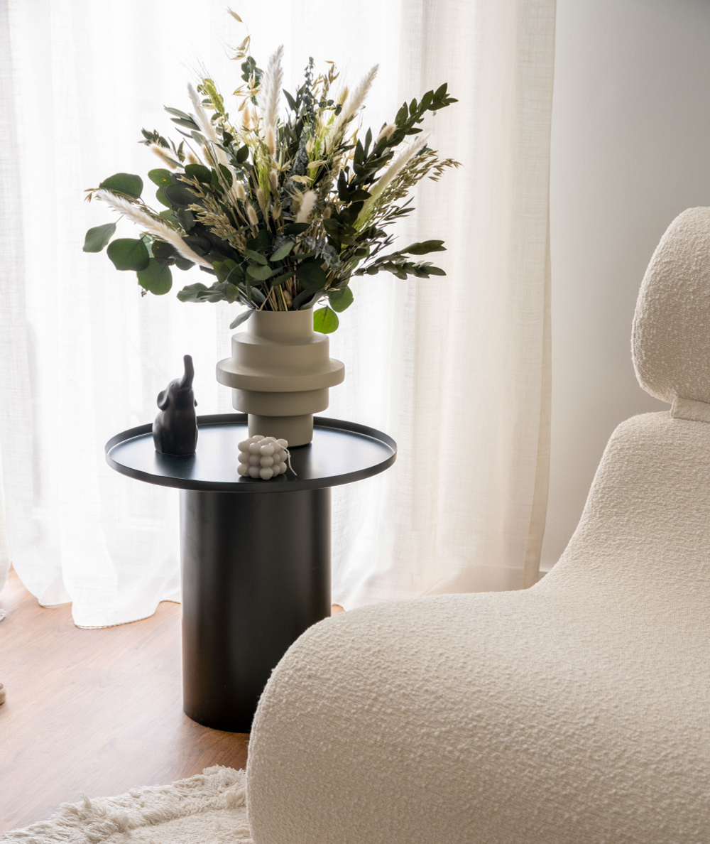 Столик журнальный Fleksa круглый из черного металла Ø 45 см