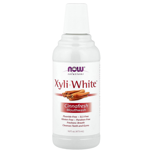 NOW Foods, Solutions, XyliWhite™, ополаскиватель для рта, корица, 473 мл (16 жидк. унций)