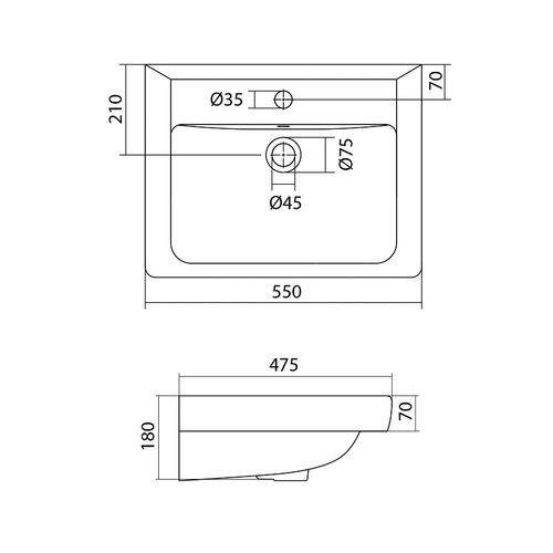 Раковина Santek Тигода 55, белая (1.WH30.2.126)