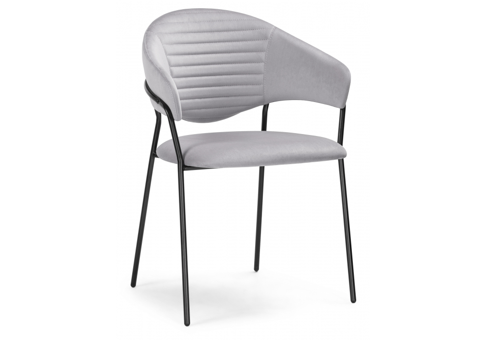 Стул на металлокаркасе Woodville Рансол серый, черный глянец