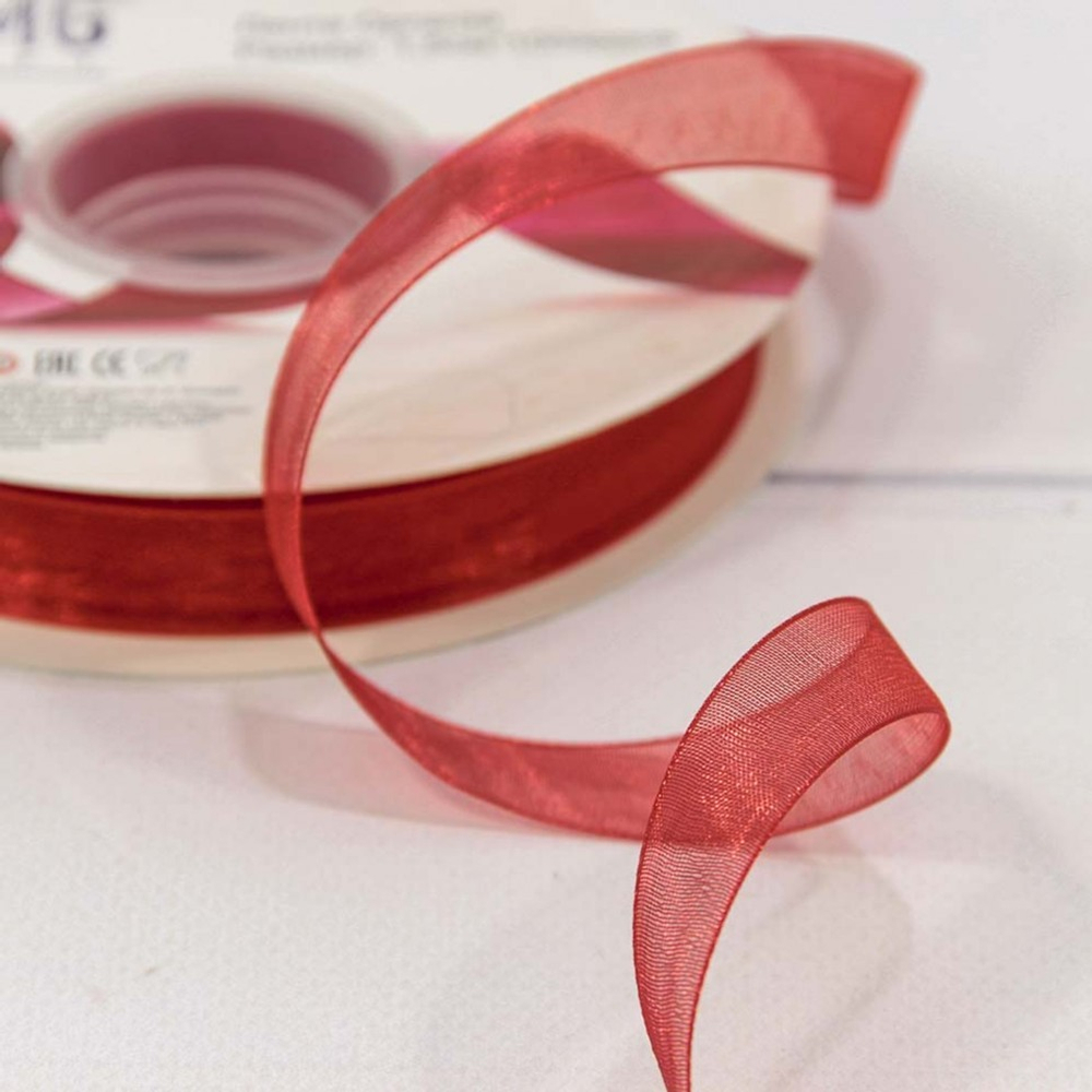 Лента Органза 1,5см х 110м (Красный)