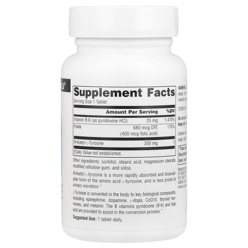 Source Naturals, N-ацетил L-тирозин, 300 мг, 60 таблеток
