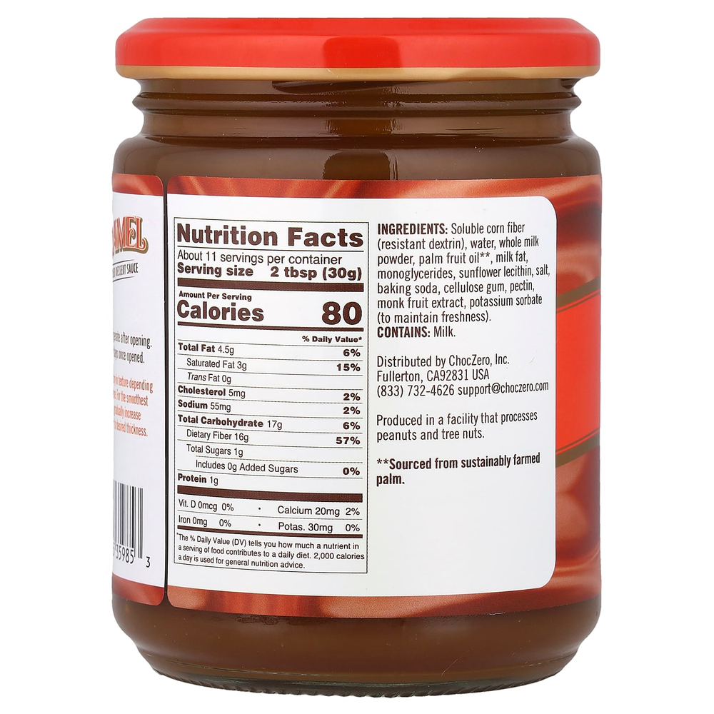 ChocZero, десертный соус, карамельный вкус, 340 г (12 унций)