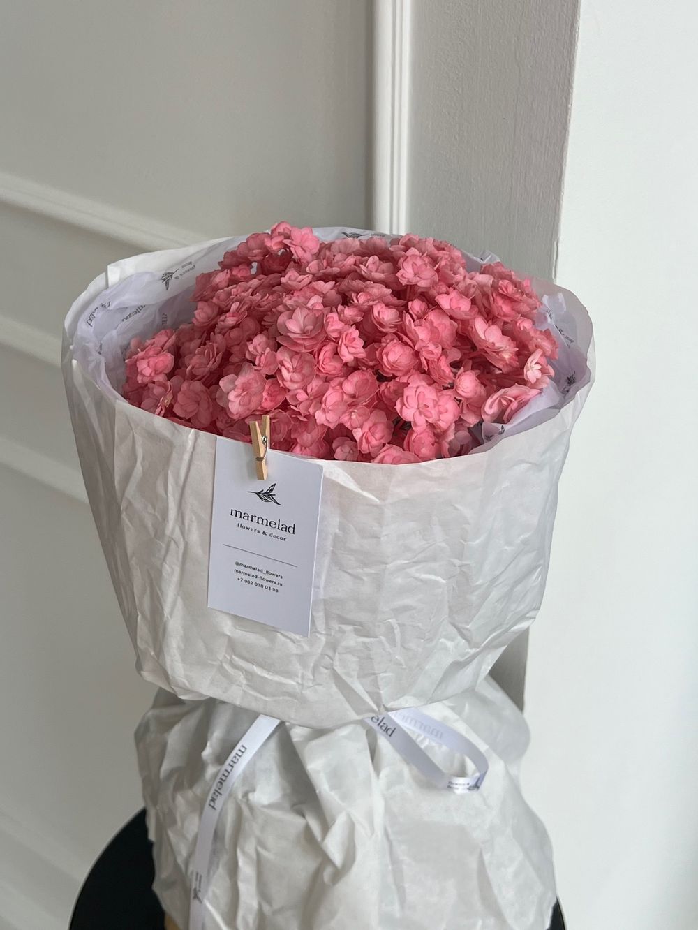 Букет из гортензии в розовом оттенке