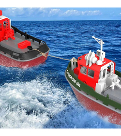 Радиоуправляемый буксир Heng Long Tugboat (черный) 2.4G 1/72 RTR