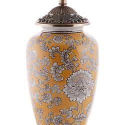 Настольная лампа с абажуром "Волны желтой реки"