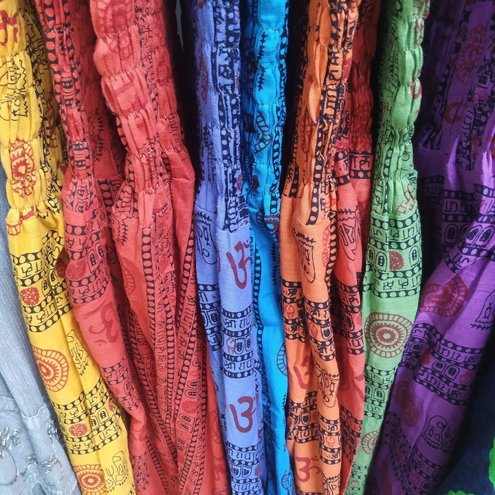 Штаны Алладины "Ом", размер свободный, хлопок 100%, цвет фиолетовый