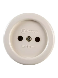 Розетка круглая накладная без заземления Makel 16А IP20