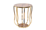13RXET4036-GOLD Стол журнальный стекло коричн./золото d50*60см