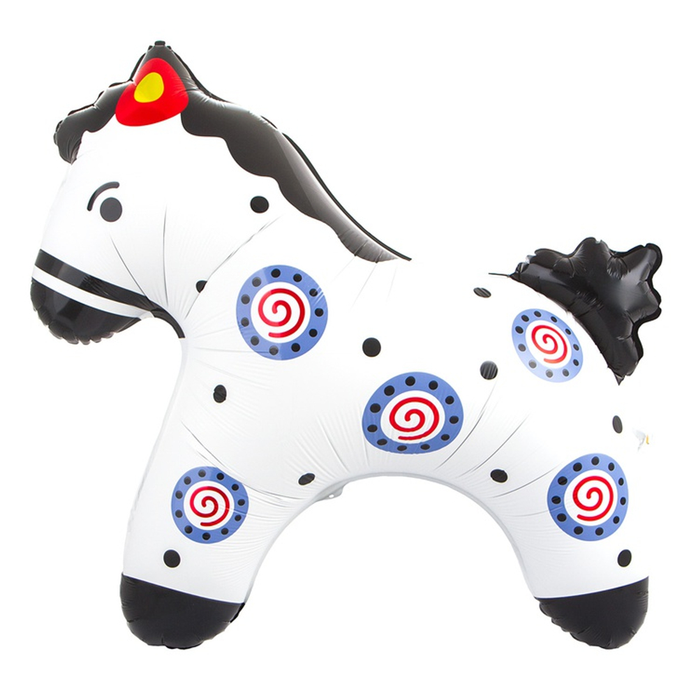 Купить фигурный шарик с гелием в виде лошадки с дымковским узором