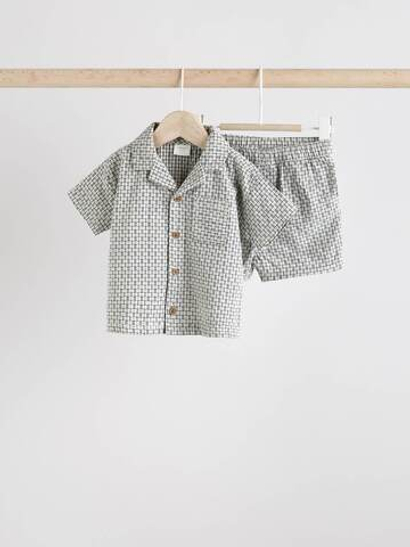 Рубашка и шорты в комплекте для малышей Next AA3-570, Черный, Белый