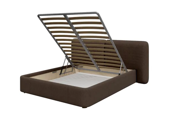 Кровать с подъемным механизмом Hub Soft 160 см (шоколад, твид)