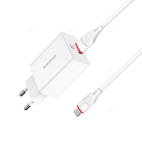 Зарядное устройство на Micro-USB Borofone BA21A QC3.0 (white)