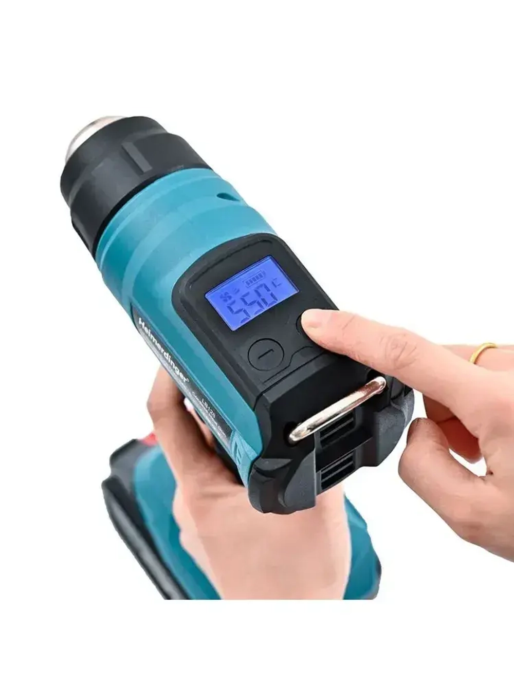 Heimerdinger Беспроводной термопистолет 18 В, инструмент для термоусадочной упаковки, фен со светодиодным дисплеем Нет батареи