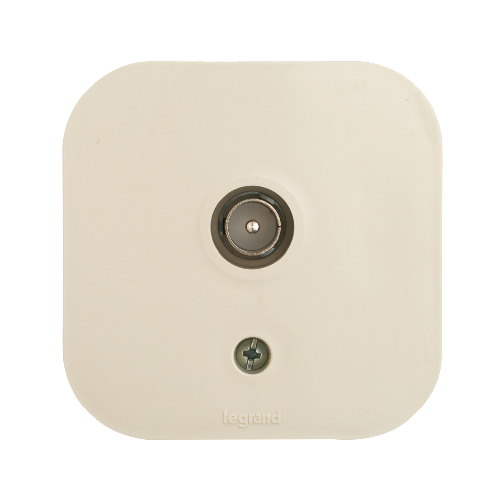 Розетка TV (телевизионная) "звезда" IP20 слоновая кость Quteo Legrand