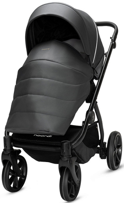 Детская коляска Noordi Fjordi Leather V2 3 в 1 с автокреслом Terra Black 1462819 Shadow Grey