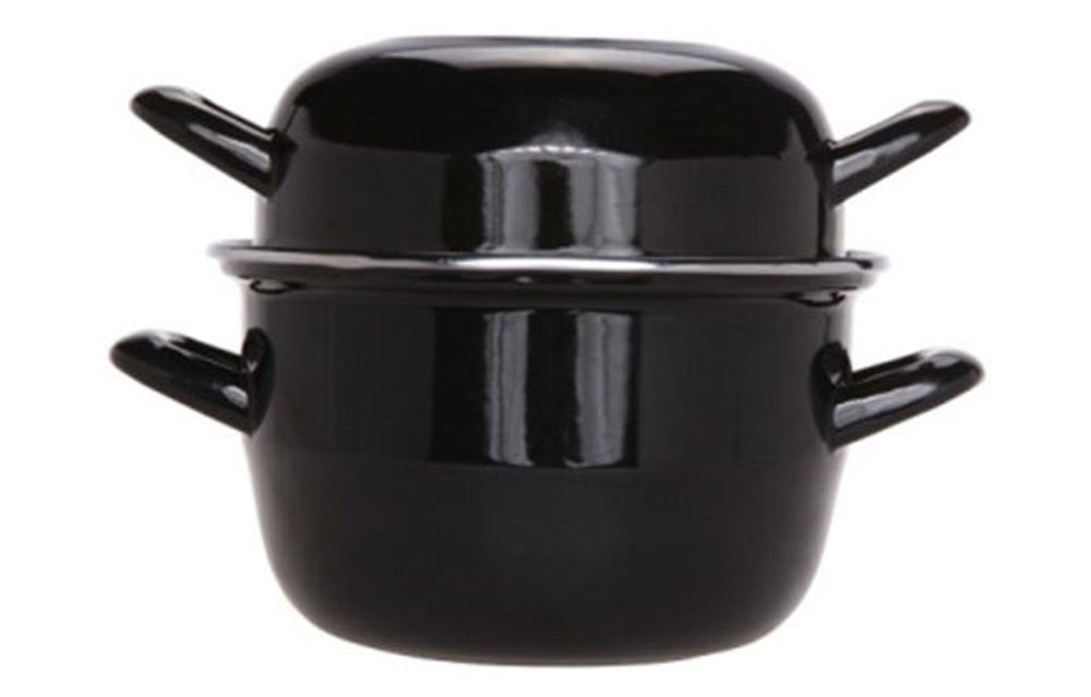 Кастрюля для мидий черная 0,9 л h 13,5cm d 12cm