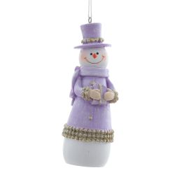 GAEM Фигурка декоративная подвесная "Снеговик", L4 W4 H11,5 см, 2в.