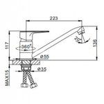 Смеситель для кухни, Frap, с картриджем, хром, F49702-B