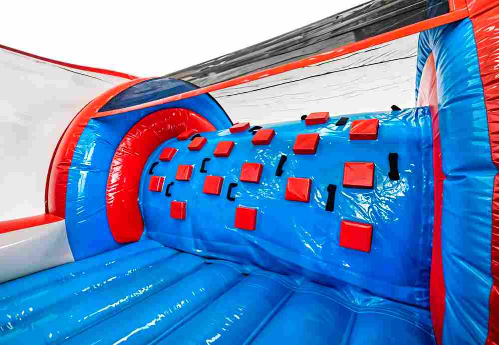 Коммерческая надувная полоса препятствий «Ракета», 14×3×3 м