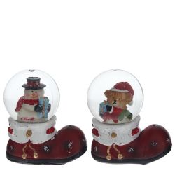 GAEM Фигурка декоративная "Медвежонок/Снеговик" в стекл шаре, L7 W4 H7,5 см, 2в.