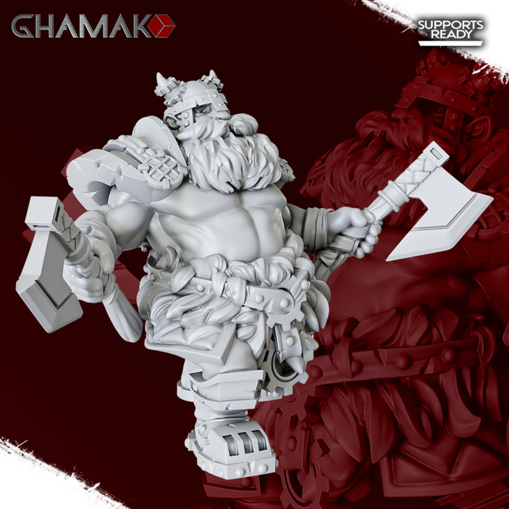 Grand Alliance Order Kharadron Overlords Dwarf Дварф с парными топорами миниатюра для dnd, днд, pathfinder, фентези, Настольная игра, НРИ, Варгейм, РПГ
