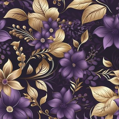 Золотые цветы и листья