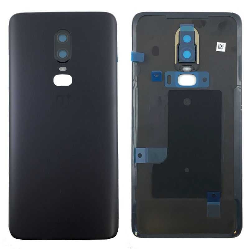 Задняя крышка для OnePlus 6 черная матовая (Midnight Black) без стекла камеры