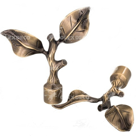 Наконечники "Ветка большая" d19 мм, цвет антик