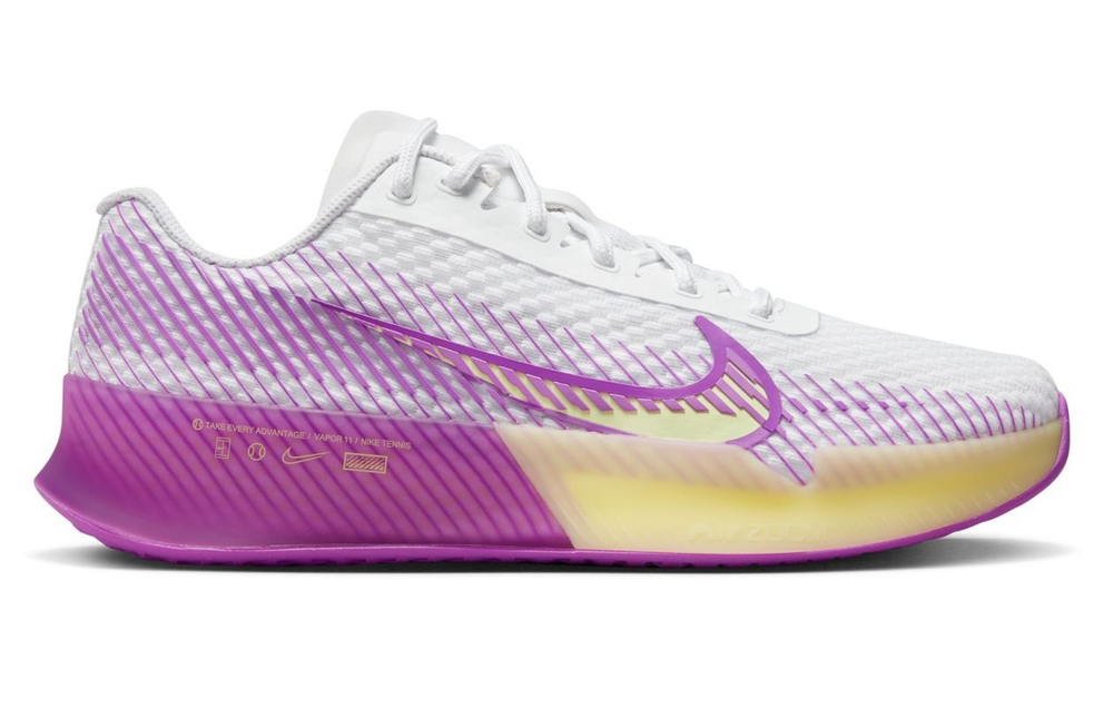 Женские Кроссовки теннисные Nike Zoom Vapor 11 - white/citron tint/fuchsia dream/black