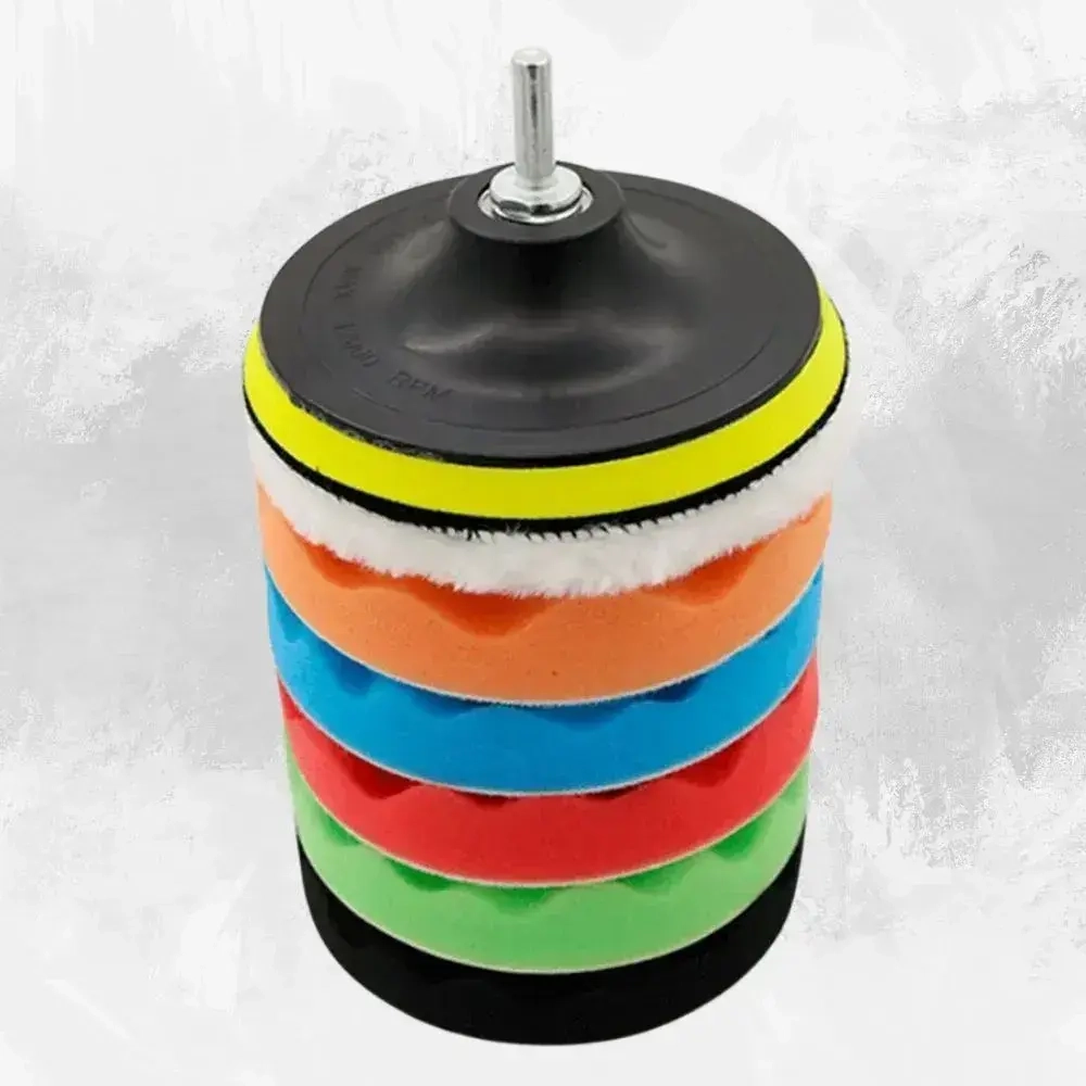 Набор Круги полировальные на липучке для полировки кузова авто и фар 180 мм