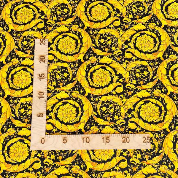 ПРИНТ VERSACE - ЖЕЛТЫЕ ВЕНЗЕЛЯ НА ЧЕРНОМ, 100% хлопок, ширина 145 см 2