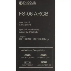 Кабель-разветвитель ID-Cooling FS-06 ARGB 3pinARGB-&gt;6x3pinARGB