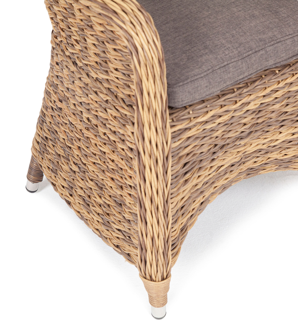 "Равенна" плетеное кресло из искусственного ротанга (гиацинт), цвет соломенный