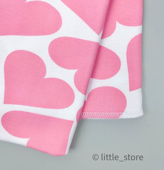 Пеленка трикотажная "Розовые сердечки"