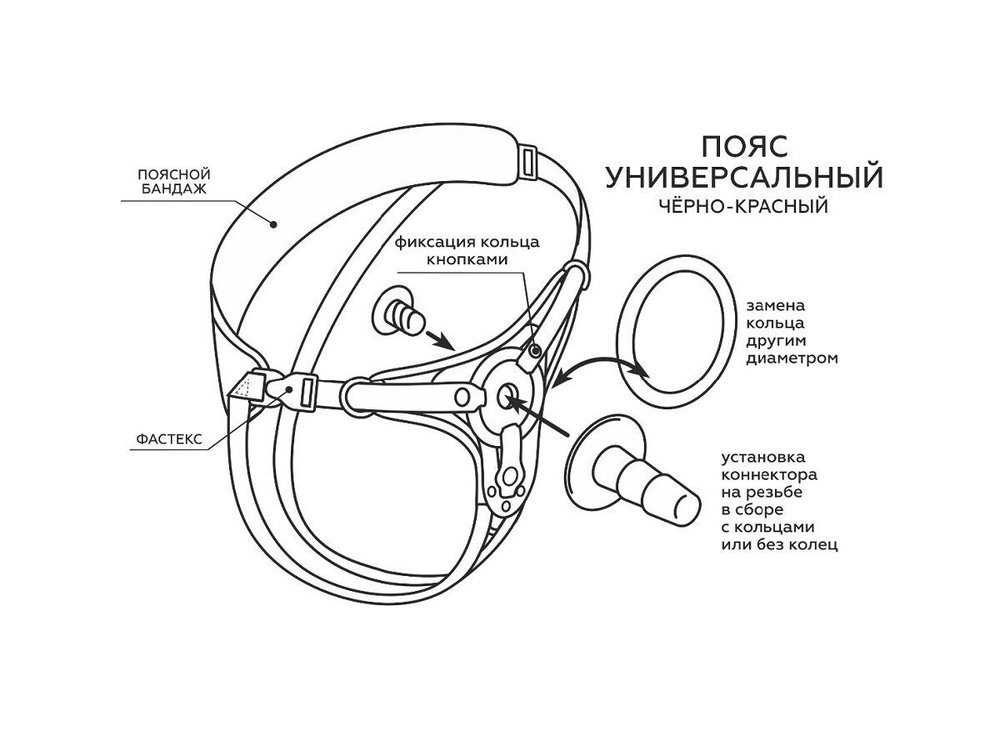 Пояс унисекс UNISEX Style с 2 насадками